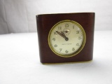 Vintage Seth Thomas Deft 3 art-deco style mahogany wood wind-up alarm clock circa 1949