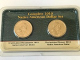 Complete 2010 Native American Sacagawea Dollar Set Philadelphia and Denver Mint Littleton Coins