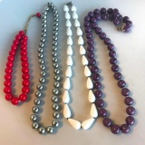 Lot of 4 Misc. Colorful Beaded Costume Necklaces