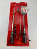 Coca-Cola Bottle 3 Piece BBQ Utensil Set grilling Spatula tongs fork 90s