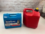 Snow Tire Chains and 2 Gallon Plastic Gas Can