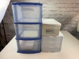 Lot of 3 Plastic Storage Containers with Drawers