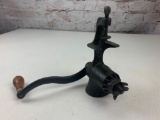 Vintage cast iron Meat Grinder with wood handle