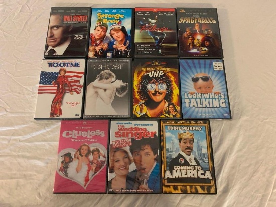 Lot of 11 Classic DVD Movies from the 1980's and 1990's- Ghost, Clueless, Spaceballs, Footloose, UHF