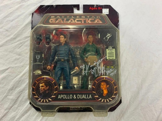 2008 Battlestar Galactica Apollo & Dualla Action Figures AUTOGRAPH by Kandyse McClure