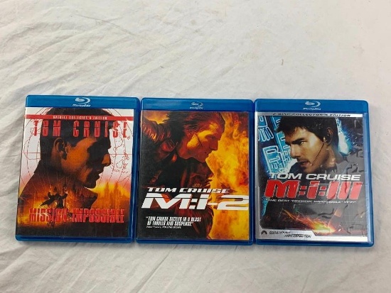 MISSION IMPOSSIBLE Tom Cruise Lot of 3 BLU-RAY Movies 1-3