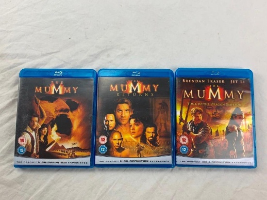 THE MUMMY Brendan Fraser Lot of 3 BLU-RAY Movies 1-3