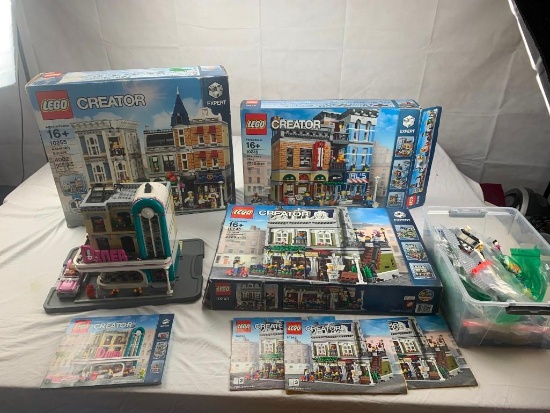 Lot of 4 Sets of Lego Creator Sets- Parisian Restaurant, Detective's Office, Assembly Square & Diner