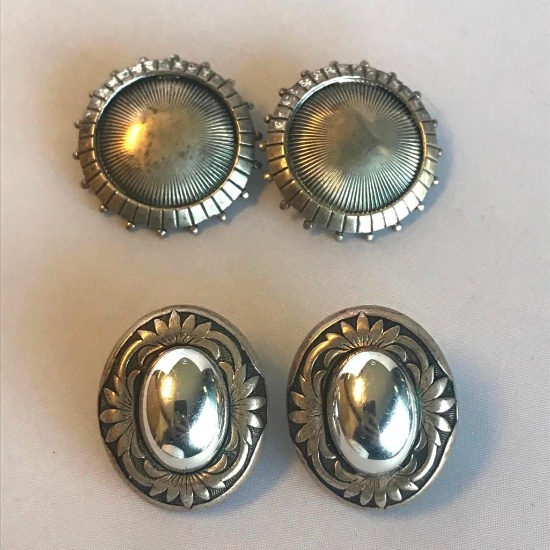 2 Pairs of Misc. Sterling Silver Clip-On Earrings 30.93 grams