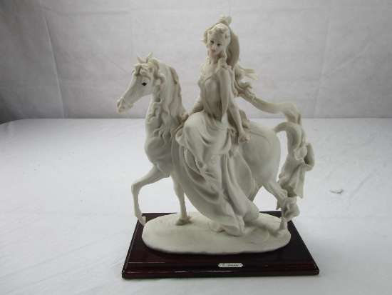 G. Armani Italian Florence Lady on Horseback Statue 1985