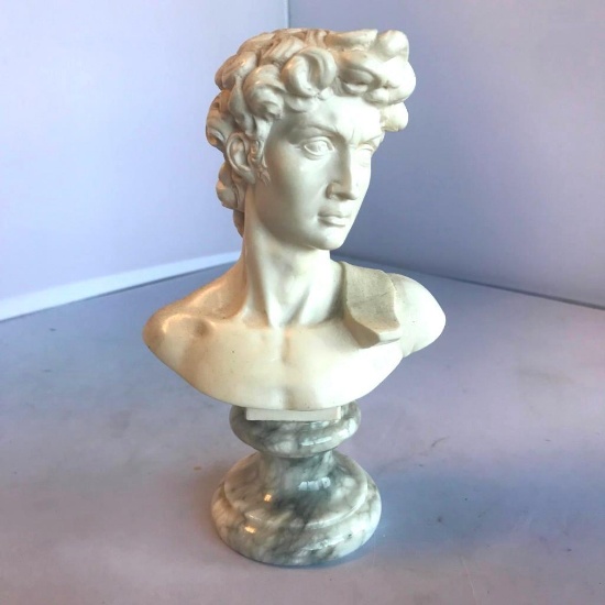 6" Tall Small Marble Bust of Michelangelo's David