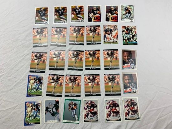 BO JACKSON Raiders Lot of 30 Football Cards