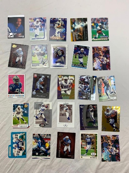 MARVIN HARRISON Hall Of Fame Lot of 25 Football Cards with ROOKIE Cards