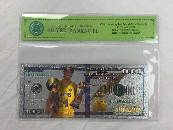 KOBE BRYANT Silver Foil NOVELTY Banknote