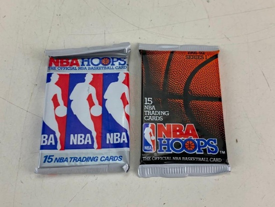 1990 and 1991 Hoops Basketball Lot of 2 Sealed Pack of cards