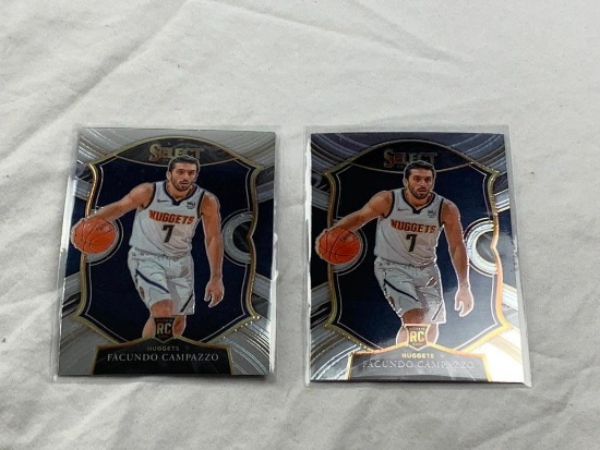 FACUNDO CAMPAZZO Nuggets 2020-21 Select Basketball Lot of 2 ROOKIE Cards