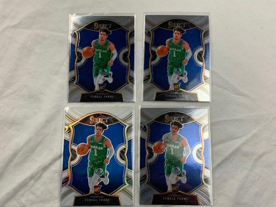 TYRELL TERRY Mavericks 2020-21 Select Basketball Lot of 4 ROOKIE Cards with SILVER PRIZM Insert