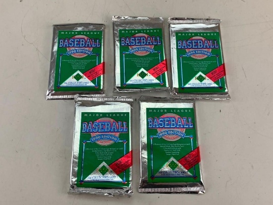 1990 Upper Deck Baseball Lot of 5 SEALED Wax Card Packs