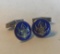 Sterling Silver Set of Cufflinks with Enamel Buddhist symbol on the Front 9.59 grams