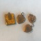 Lot of 4 Misc. Gold-Toned Vintage Necklace Pendants (Includes 1 Book Locket, and 3 Engraved Hearts)