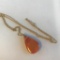 Orange Agate Pendant Necklace with 12KT Gold-Filled Chain 10.22 grams