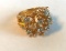 18KT Gold-Plated Ring with Faux-Diamond Accent Gems Size 5, 5.34 grams