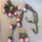 Costume Necklace, Earring, and Bracelet Sets with Pink Statement Charms