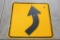 Genuine Vintage Curve Ahead Road Sign