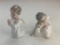 Lot of 2 Lladro Praying Kneeling and Sitting Angel Figurines