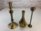 Lot of 3 Brass Candle Stick Holders