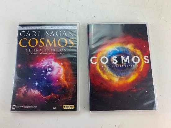 Carl Sagan Cosmos Ultimate Edition 5 Disc DVD Set and Cosmos A Spacetime Odyssey 5 Disc DVD Set