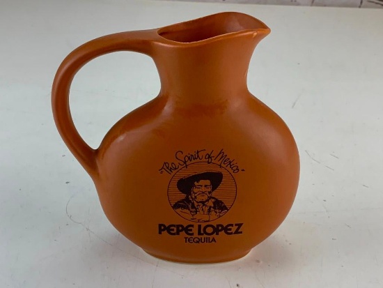 Vintage Pepe Lopez Tequila Pub Jug Water Pitcher "The Spirit of Mexico"