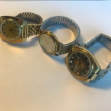 Lot of 3 Misc. Gold-Toned and Silver-Toned Watches