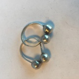 Lot of 2 Sterling Silver Rings, Both Size 6, 2.77 grams