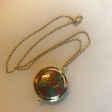 12KT Gold-Filled Necklace with Gold-Toned and Enamel Pendant 14.76 grams