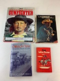 Lot of 4 Western Books- Oregon Trail. Utah, Indian Stories, Cowboys, Gunfighters