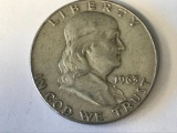 1963-D US Franklin Half Dollar 50 Cent Coin 90% Silver