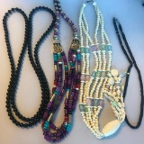 Lot of 4 Misc. Beaded Costume Necklaces