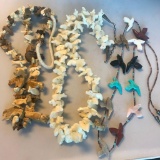 Lot of 3 Stone and Shell Beaded Costume Necklaces