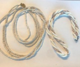 Lot of 2 Misc. White Beaded Necklaces