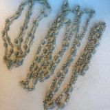 Lot of 3 Similar Silver-Toned Long Costume Necklaces