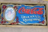 Vintage framed Coke Glass 13 1/2 x 25