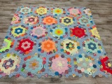 Hand Made Crafted Quilted Blanket 94 inches by 87 inches