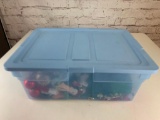 Bin Full of Christmas Decor and Ornaments