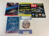 Lot of 5 Books On Astronomy, Stars, Sky Atlas