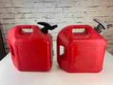 Lot of 2 Plastic Red Case Cans 5 Gallons