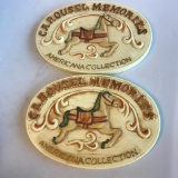 1985 Willits Lot of 2 Identical Carousel Memories Americana Edition Wall Hangings 5.5 