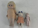 Lot of 3 Vintage Bisque Dolls made in japan