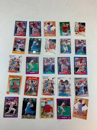 MIKE SCHMIDT Hall Of Fame Lot of 25 Baseball Cards