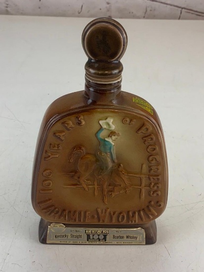 Vintage Jim Beam 100 Years Laramie Wyoming Decanter Centennial Jubilee 1868-1968